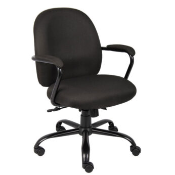 TOS Heavy Duty Task Chair with armrests and adjustable height on wheels.