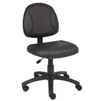 Black Posture Chair with a five-wheeled base, adjustable height lever, and padded seat and backrest.