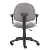 An Perfect Posture Deluxe Office Task Chair with Adjustable Arms, grey, featuring adjustable height settings and a wheeled base.