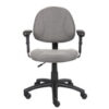 Perfect Posture Deluxe Office Task Chair with Adjustable Arms, gray, isolated on a white background.