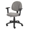 Perfect Posture Deluxe Office Task Chair with Adjustable Arms, grey upholstery