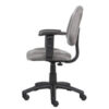 Perfect Posture Deluxe Office Task Chair with Adjustable Arms, grey with black wheeled base on a white background.
