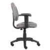 Perfect Posture Deluxe Office Task Chair with Adjustable Arms, grey with black wheelbase, isolated on a white background.