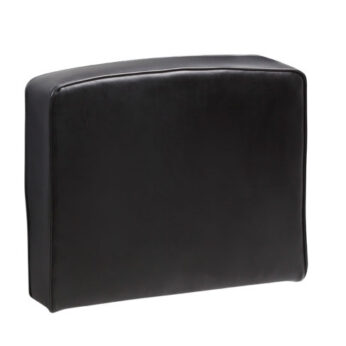 A black Sectional Sofa Left Arm backrest cushion isolated on a white background.