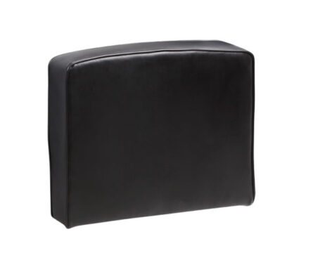 A black Sectional Sofa Left Arm backrest cushion isolated on a white background.