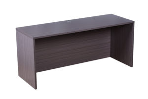 A modern, TOS 66" Credenza-Driftwood office desk with a minimalist design, isolated on a white background.