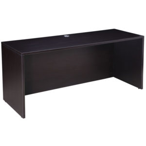 A simple, black rectangular TOS 66" Credenza-Mocha with no drawers and a flat top, positioned against a plain white background.