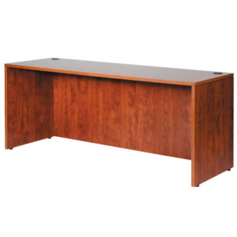 A TOS Credenza Shell, Cherry 71" x 24" with a smooth, reddish-brown finish and panel sides, devoid of drawers or additional compartments.