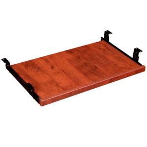 TOS Keyboard Tray, Cherry wood platform tray with black metal mounting brackets on each side.