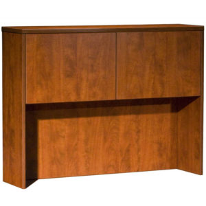 TOS Hutch With 2 Doors, Cherry 48" W x 12" D x 36" H with a smooth, polished finish and a simple, contemporary design.