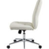 A Millennial Modern Home Office Chair in white with a high backrest and adjustable height on a wheeled base, isolated on a white background.