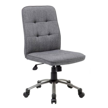 Modern Office Chair-Slate Grey with a high back, armless design, and five-wheeled base.