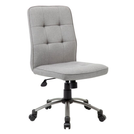 A Modern Office Chair-Taupe with a high back, adjustable height lever, and wheeled base.