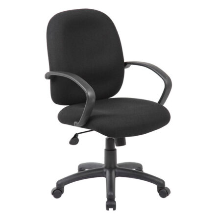 Ergonomic Budget Task Chair with armrests and five wheels, set against a white background.