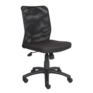 Budget Mesh Task Chair with a high backrest and adjustable height lever on wheels, isolated on a white background.