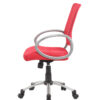 Mesh Back W/ Pewter Finish Task Chair with silver armrests, set on a wheeled base against a white background.