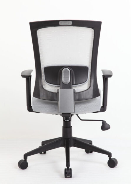 A black Mesh Back Task Chair with adjustable armrests on a white background.