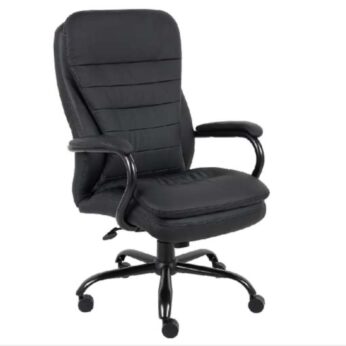 Heavy Duty Double Plush CaressoftPlus Chair-400 Lbs with padded seat, backrest, and armrests, on wheels, against a white background.