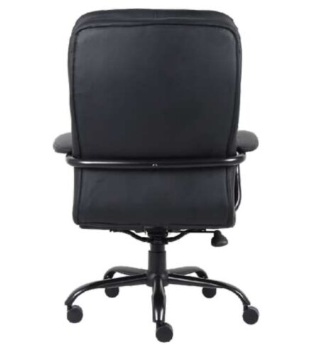 A Heavy Duty Double Plush CaressoftPlus Chair-400 Lbs with armrests and a five-wheel base, viewed from the front.